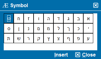 Hebrew special character options