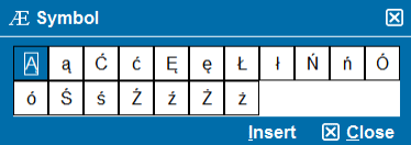 Polish special character options